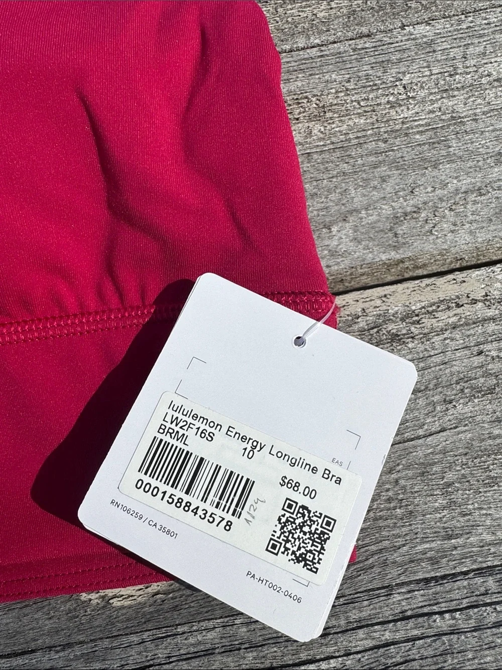 Lululemon Energy Longline‎ Bra Berry Rumble Size 10 NWT Medium Support B–D Cups